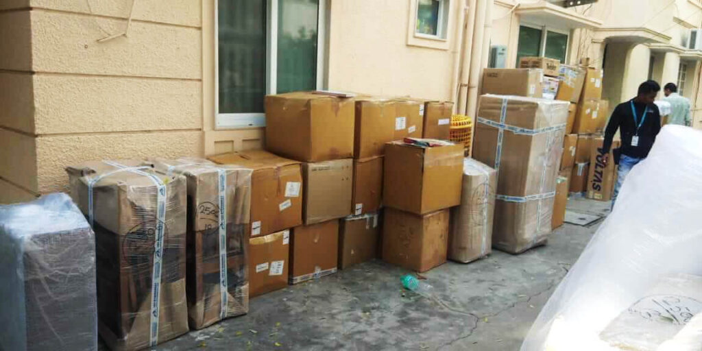moving time photo, household goods in boxes