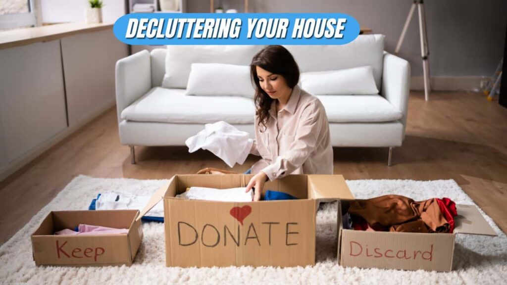 lady decluttering her house