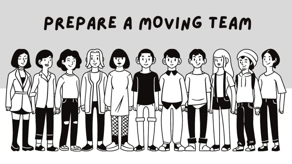 Prepare a moving team for office relocation